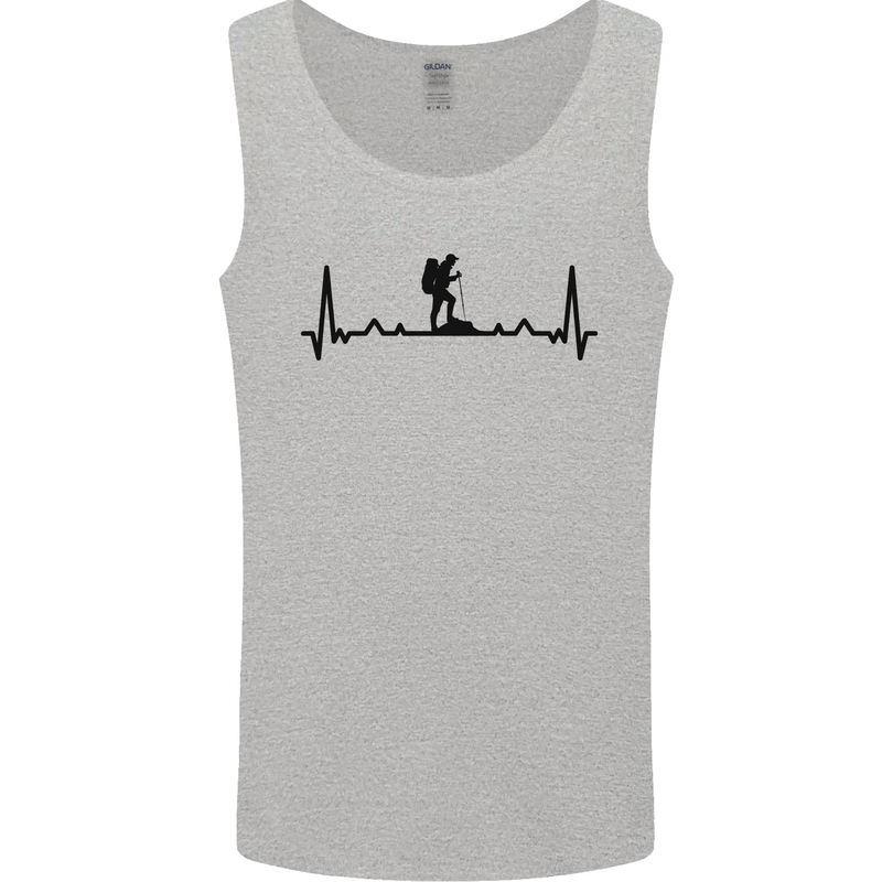 Hiking ECG Walking Rambling Trekking Pulse Mens Vest Tank Top Sports Grey