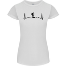 Hiking ECG Walking Rambling Trekking Pulse Womens Petite Cut T-Shirt White