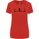 Hiking ECG Walking Rambling Trekking Pulse Womens Wider Cut T-Shirt Red