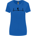 Hiking ECG Walking Rambling Trekking Pulse Womens Wider Cut T-Shirt Royal Blue