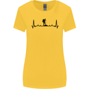 Hiking ECG Walking Rambling Trekking Pulse Womens Wider Cut T-Shirt Yellow