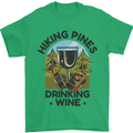 Hiking Pines Drinking Wine Funny Alcohol Mens T-Shirt 100% Cotton Irish Green
