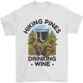 Hiking Pines Drinking Wine Funny Alcohol Mens T-Shirt 100% Cotton White