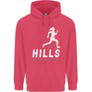 Hills Running Marathon Cross Country Runner Childrens Kids Hoodie Heliconia