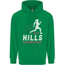 Hills Running Marathon Cross Country Runner Childrens Kids Hoodie Irish Green