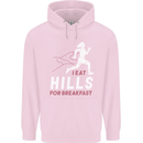 Hills Running Marathon Cross Country Runner Childrens Kids Hoodie Light Pink