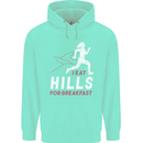 Hills Running Marathon Cross Country Runner Childrens Kids Hoodie Peppermint