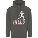 Hills Running Marathon Cross Country Runner Childrens Kids Hoodie Storm Grey