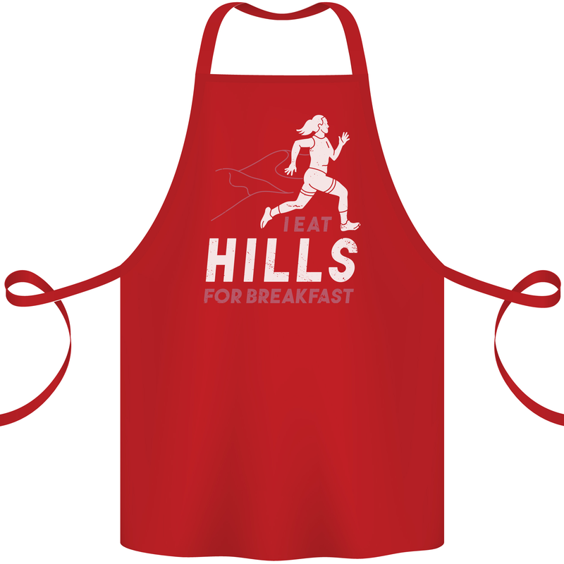Hills Running Marathon Cross Country Runner Cotton Apron 100% Organic Red