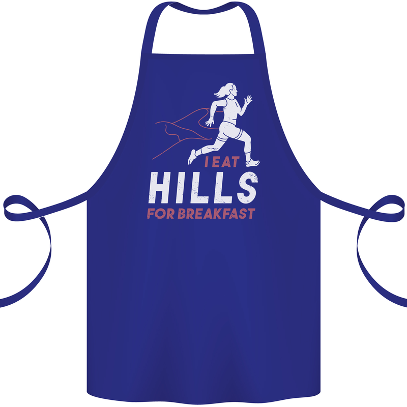 Hills Running Marathon Cross Country Runner Cotton Apron 100% Organic Royal Blue