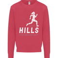Hills Running Marathon Cross Country Runner Kids Sweatshirt Jumper Heliconia