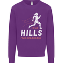 Hills Running Marathon Cross Country Runner Kids Sweatshirt Jumper Purple