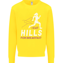 Hills Running Marathon Cross Country Runner Kids Sweatshirt Jumper Yellow