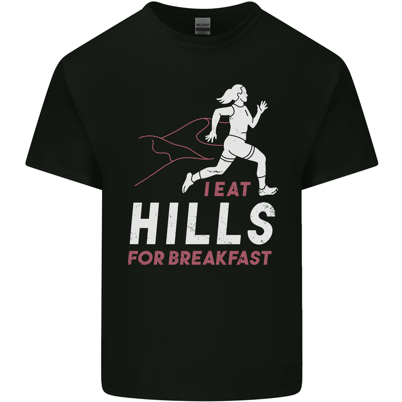 Hills Running Marathon Cross Country Runner Kids T-Shirt Childrens Black