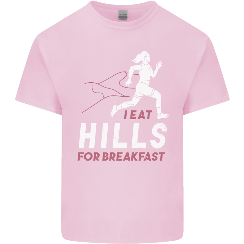 Hills Running Marathon Cross Country Runner Kids T-Shirt Childrens Light Pink