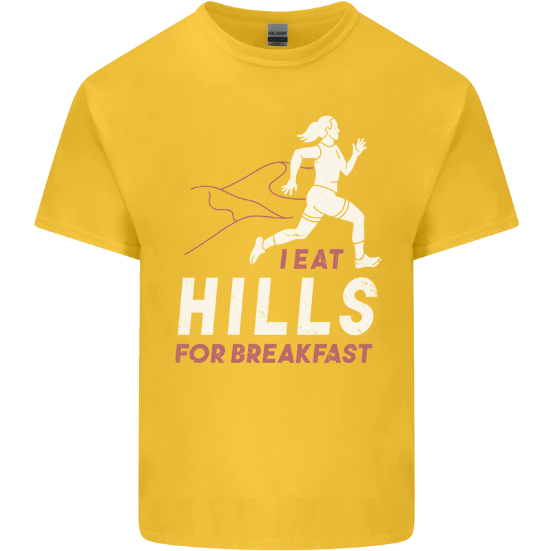 Hills Running Marathon Cross Country Runner Kids T-Shirt Childrens Yellow