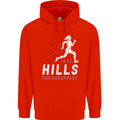 Hills Running Marathon Cross Country Runner Mens 80% Cotton Hoodie Bright Red