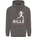 Hills Running Marathon Cross Country Runner Mens 80% Cotton Hoodie Charcoal