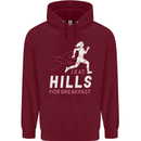 Hills Running Marathon Cross Country Runner Mens 80% Cotton Hoodie Maroon