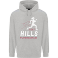 Hills Running Marathon Cross Country Runner Mens 80% Cotton Hoodie Sports Grey