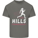 Hills Running Marathon Cross Country Runner Mens Cotton T-Shirt Tee Top Charcoal