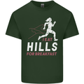 Hills Running Marathon Cross Country Runner Mens Cotton T-Shirt Tee Top Forest Green