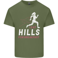 Hills Running Marathon Cross Country Runner Mens Cotton T-Shirt Tee Top Military Green