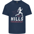 Hills Running Marathon Cross Country Runner Mens Cotton T-Shirt Tee Top Navy Blue