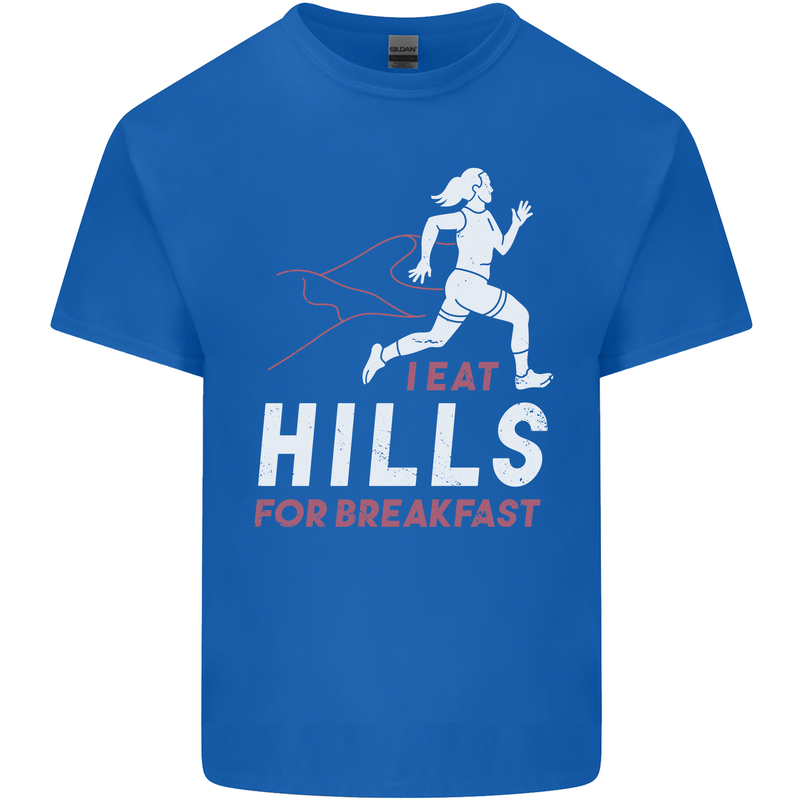 Hills Running Marathon Cross Country Runner Mens Cotton T-Shirt Tee Top Royal Blue