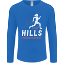 Hills Running Marathon Cross Country Runner Mens Long Sleeve T-Shirt Royal Blue