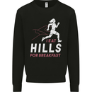 Hills Running Marathon Cross Country Runner Mens Sweatshirt Jumper Black