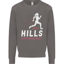 Hills Running Marathon Cross Country Runner Mens Sweatshirt Jumper Charcoal