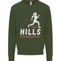 Hills Running Marathon Cross Country Runner Mens Sweatshirt Jumper Forest Green