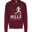 Hills Running Marathon Cross Country Runner Mens Sweatshirt Jumper Maroon