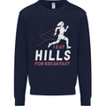 Hills Running Marathon Cross Country Runner Mens Sweatshirt Jumper Navy Blue