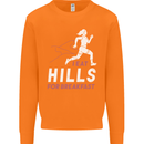 Hills Running Marathon Cross Country Runner Mens Sweatshirt Jumper Orange