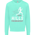 Hills Running Marathon Cross Country Runner Mens Sweatshirt Jumper Peppermint