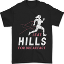 Hills Running Marathon Cross Country Runner Mens T-Shirt 100% Cotton Black
