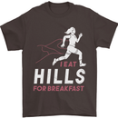 Hills Running Marathon Cross Country Runner Mens T-Shirt 100% Cotton Dark Chocolate