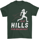 Hills Running Marathon Cross Country Runner Mens T-Shirt 100% Cotton Forest Green