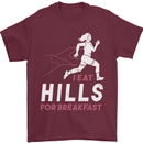 Hills Running Marathon Cross Country Runner Mens T-Shirt 100% Cotton Maroon