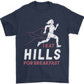 Hills Running Marathon Cross Country Runner Mens T-Shirt 100% Cotton Navy Blue