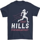 Hills Running Marathon Cross Country Runner Mens T-Shirt 100% Cotton Navy Blue