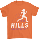 Hills Running Marathon Cross Country Runner Mens T-Shirt 100% Cotton Orange