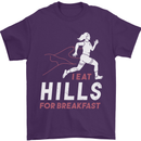 Hills Running Marathon Cross Country Runner Mens T-Shirt 100% Cotton Purple