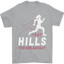 Hills Running Marathon Cross Country Runner Mens T-Shirt 100% Cotton Sports Grey