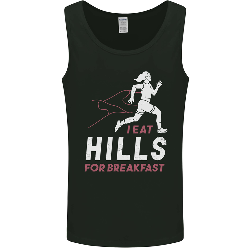 Hills Running Marathon Cross Country Runner Mens Vest Tank Top Black