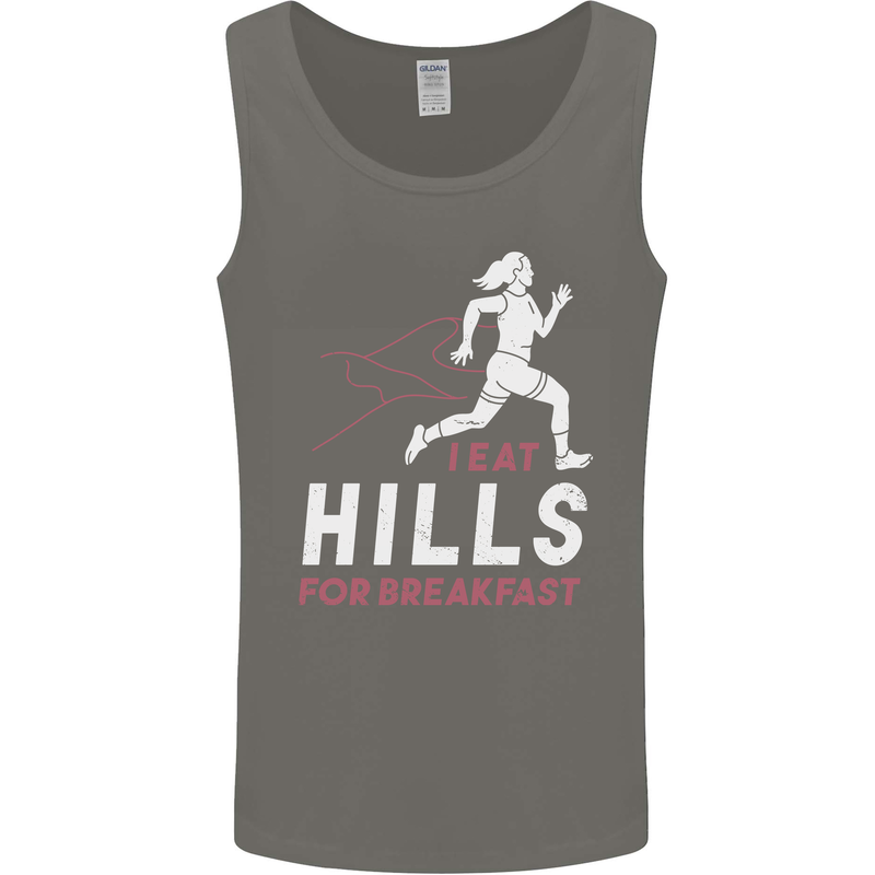 Hills Running Marathon Cross Country Runner Mens Vest Tank Top Charcoal