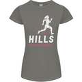 Hills Running Marathon Cross Country Runner Womens Petite Cut T-Shirt Charcoal