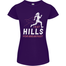 Hills Running Marathon Cross Country Runner Womens Petite Cut T-Shirt Purple